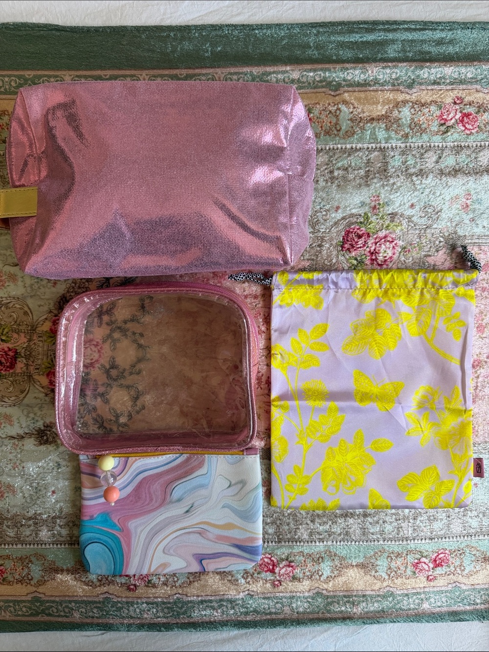 Ipsy,etc|Set of 4 Pink and Pastel Cosmetic Bags|New